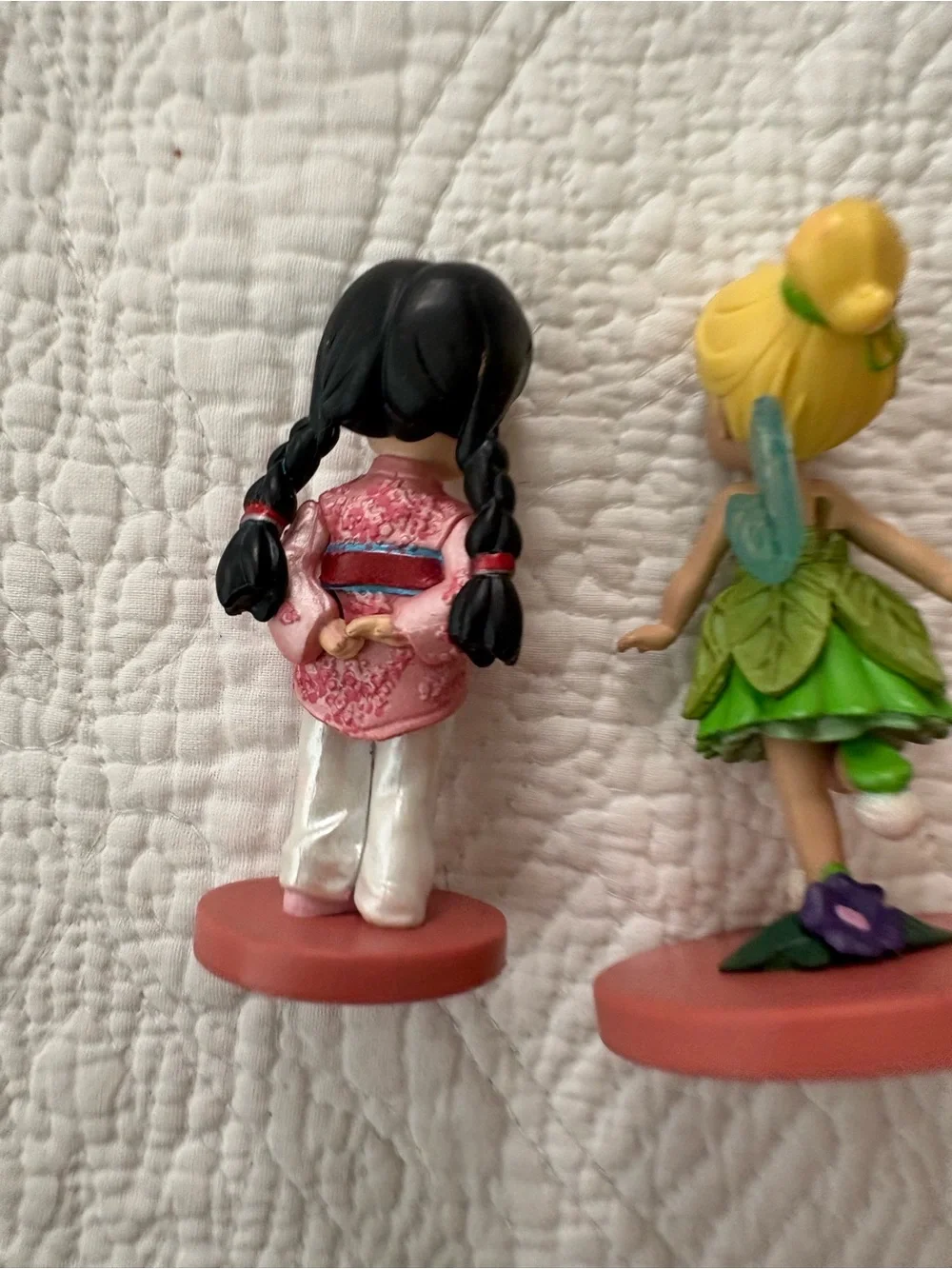 Disney Animators 4 Mini Princess Figures  Belle, Tinkerbell, Mulan, Rapunxel